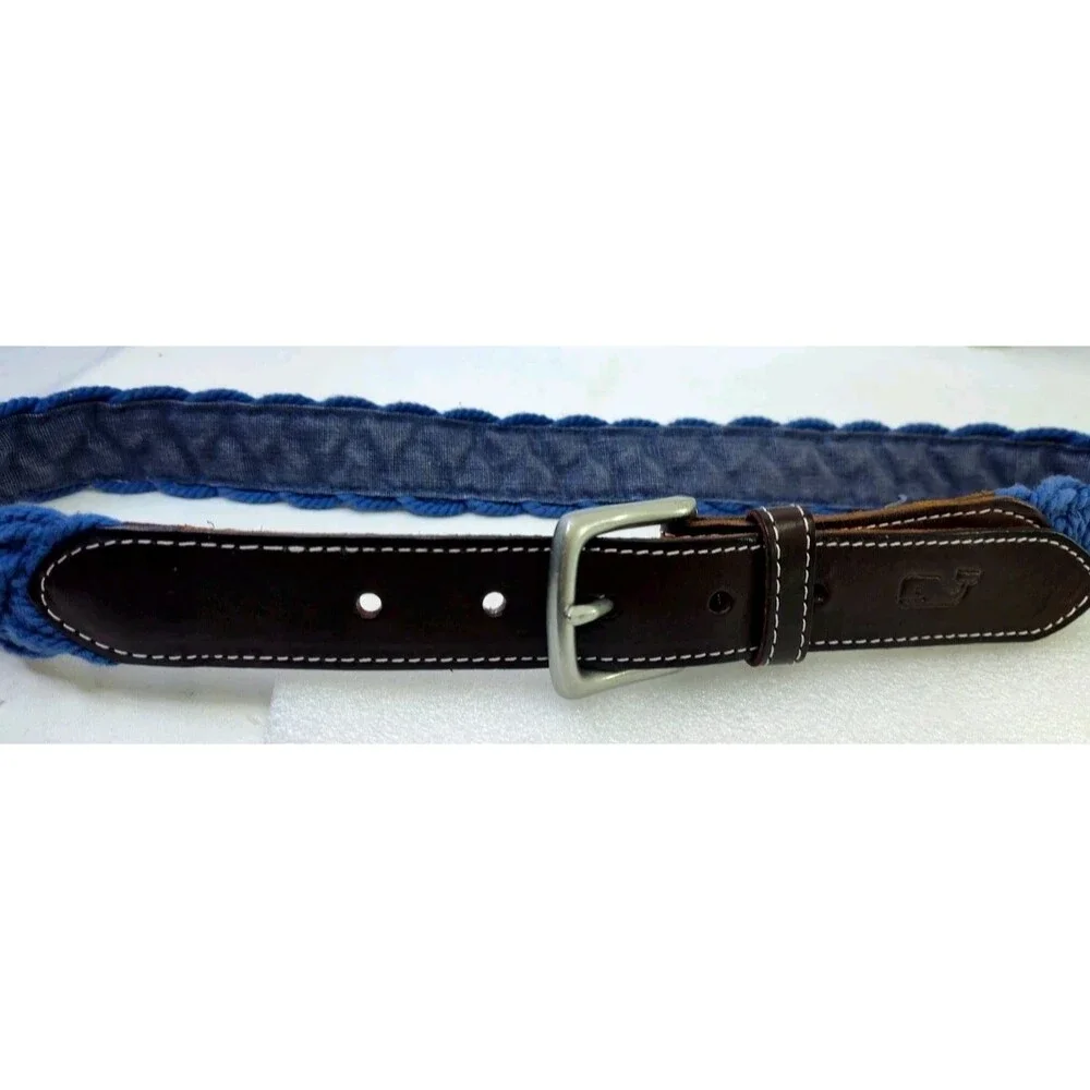 Vines By Shep & Ian Men's Size 30 Blue/ Brown Woven Fabric Golf Belt